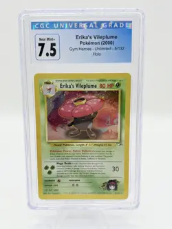 2000 Pokemon Gym Heroes Unlimited Erika's Vileplume Holo 5/132 CGC 7.5 - Image 1