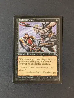MTG Card - 1x Sadistic Glee - Tempest - LP - Vintage Magic The Gathering - Black - Image 4