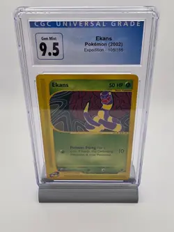 Pokemon Card Ekans CGC 9.5 Mint+ e-Reader Expedition Base Set 108/165, WOTC 2002 - Image 1