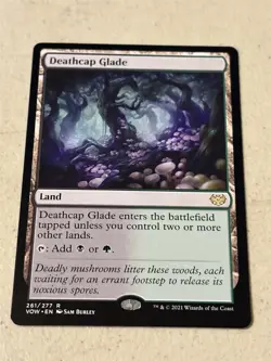 mtg Deathcap Glade, rare land, Crimson Vow, unplayed - Image 1
