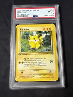1999 English Pokemon 1st Edition JUNGLE PSA 9 Mint PIKACHU 60/64 - Image 1