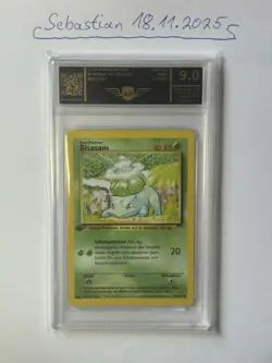 Pokemon Karte - Bisasam (44/102) First Edition Basis Set - Deutsch Vintage PSA 9 - Image 1