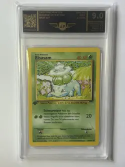 Pokemon Karte - Bisasam (44/102) First Edition Basis Set - Deutsch Vintage PSA 9 - Image 2