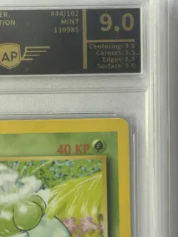 Pokemon Karte - Bisasam (44/102) First Edition Basis Set - Deutsch Vintage PSA 9 - Image 3