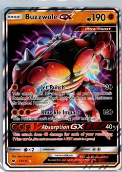 Pokemon TCG Buzzwole-GX 57/111 Crimson Invasion Holo NM - Image 1