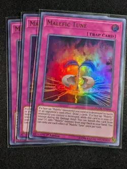 Yugioh - 3x Malefic Tune DUOV-EN046 1st Edition Ultra Rare NM - Image 1