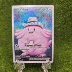 Chansey With Grey Felt Hat Custom Pokemon ACG Card Holo Foil Art Anime - Image 1