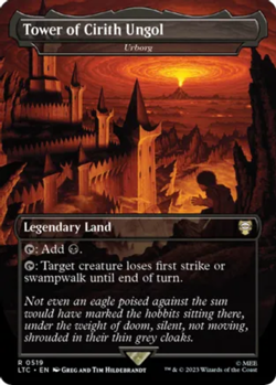 1 x Tower of Cirith Ungol - Urborg - Foil - Borderless - Commander: The Lord of - Image 1