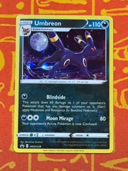 POKEMON TCG UMBREON SWSH129 HOLO BLACK STAR PROMO EXCELLENT - Image 1