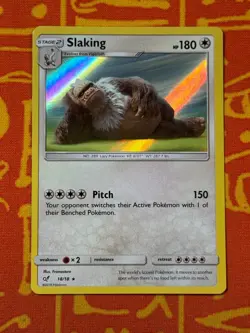 POKEMON TCG SLAKING 18/18 HOLO RARE NEAR MINT DETECTIVE PIKACHU - Image 1