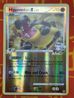 POKEMON TCG HIPPOWDON 42/111 REVERSE HOLO UNCOMMON EXCELLENT RISING RIVALS - Image 1