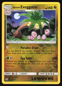 Alolan Exeggutor - 115/181 - Reverse Holo Rare - Team Up - Pokemon Card - Image 1