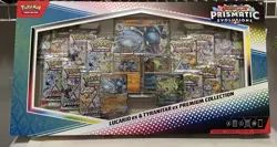 NEW Pokemon Prismatic Evolutions Lucario ex & Tyranitar ex Large Box English - Image 2