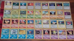 36 Vintage WoTC Base Set Unlimited Pokemon Cards Common-Uncommon (LP+) No Dupes - Image 1