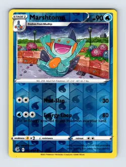 Marshtomp SWSH08: Fusion Strike Uncommon Reverse Holo 063/264 NM Pokemon Cards - Image 1