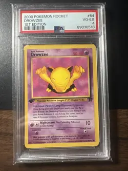 PSA 9 MINT Drowzee Team Rocket 1st Edition 2000 Pokemon WOTC 54/82 - Image 1
