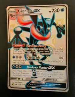Pokemon TCG Greninja GX Hidden Fates SV56/SV94 Shiny Holo Rare Full Art NM - Image 1