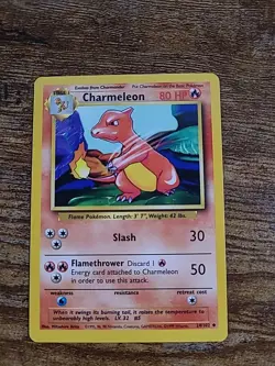 Charmeleon Base Set 24/102 Uncommon Pokemon Card Unlimited - Image 1