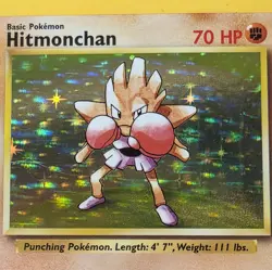 Pokemon TCG Hitmonchan Base Set 7/102 Holo 1999-2000 Wizards Base Set Copyright - Image 1