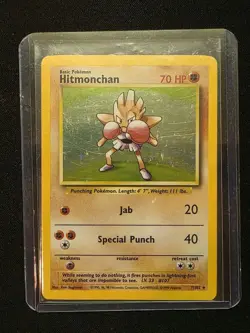Pokemon TCG Hitmonchan Base Set 7/102 Holo 1999-2000 Wizards Base Set Copyright - Image 5