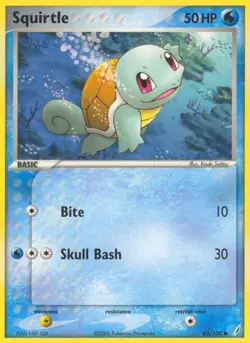 Squirtle 63/100 Common Crystal Guardians Pokemon Card - Image 1