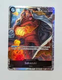 Sakazuki OP02-099 PRB01 Super Rare Holo Foil One Piece TCG Card Game NM - Image 1
