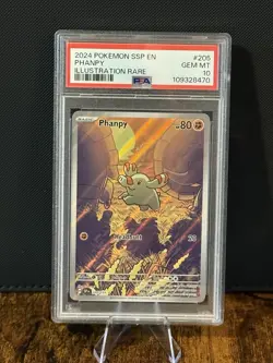 Pokemon Surging Sparks Phanpy Illustration Rare Card #205/191 PSA 10 - Image 1