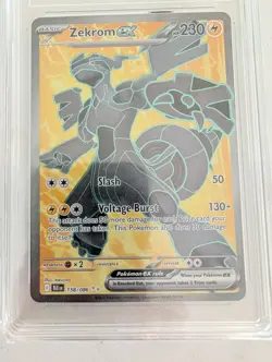 GRADED TAG MINT 9 ZEKROM EX 158/86 BLACK BOLT POKEMON CARD - Image 2