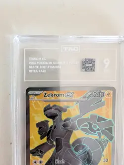 GRADED TAG MINT 9 ZEKROM EX 158/86 BLACK BOLT POKEMON CARD - Image 4