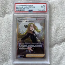Cynthia's Ambition 169 Full Art Trainer Pokemon Card Brilliant Stars PSA 9 2022 - Image 1