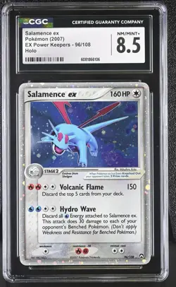 CGC 8.5 Salamence ex 2007 EX Power Keepers 96/108 Holo SWIRL Pokemon Card - Image 1
