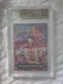 OP04-019 Donquixote Doflamingo Leader One Piece TCG Card BGS 9.5 - Image 1