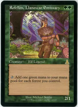 MTG Rofellos, Llanowar Emissary Urza's Destiny UDS 118/143 English EX - Image 1