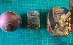 2022 Pokemon TCG Pink Heart Love Poke Ball Tin J21 - New Factory Sealed Bundle! - Image 1