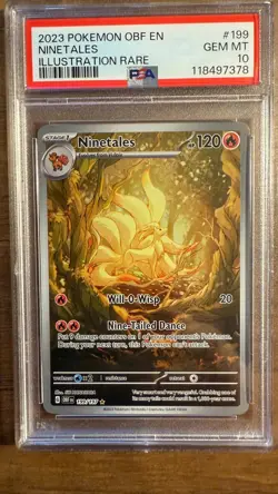 2023 POKEMON OBF EN NINETALES ILLUSTRATION RARE #199 GEM MINT- PSA 10 - Image 1