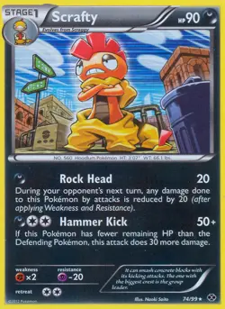 Scrafty 74/99 B&W Next Destinies HOLO RARE PERFECT MINT! Pokemon - Image 1