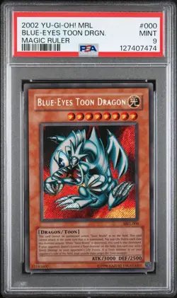 2002 Yu-Gi-Oh! Magic Ruler Blue Eyes Toon Dragon MRL-000 PSA 9 MINT - Image 1