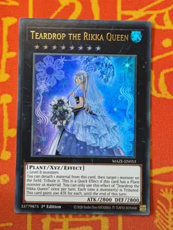 YUGIOH TEARDROP THE RIKKA QUEEN ULTRA RARE 1ST NM MAZE-EN053 - Image 1