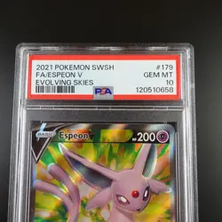 PSA 10 Espeon V 179/203 Pokemon Evolving Skies Full Art Graded Card - Image 2