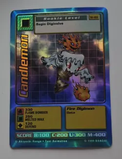 1999 Bandai Digi-battle Digimon candlemon ST-41s Holo chase card NM - Image 1