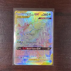 Pokemon Unbroken Bonds Full Art Rainbow Pheromosa & Buzzwole GX Card 215/214 - Image 5
