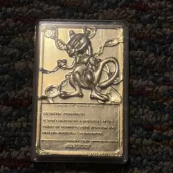 1999 Mewtwo Pokemon 24K Gold Plated Trading card Limited Edition Burger King - Image 2