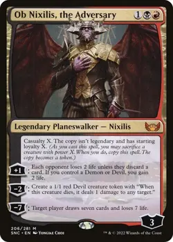 ** Ob Nixilis, the Adversary ** [NM] Streets of New Capenna MTG Planeswalker - Image 1
