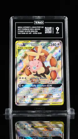 2019 Pokemon Mega Lopunny & Jigglypuff GX Full Art #226/236 Cosmic Eclipse TAG 9 - Image 1