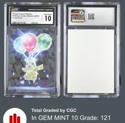 ?? 2023 POKEMON CENTER STICKERS CRACKED ICE FLYING TERASTAL PIKACHU CGC 10 MINT - Image 1