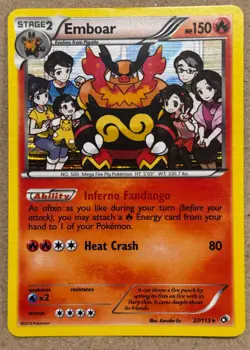 2013 POKEMON XY LEGENDARY TREASURES EMBOAR 27/113 HOLO RARE - Image 1