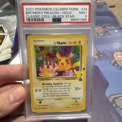 _____'S BIRTHDAY PIKACHU Celebrations Black Star Promo #24 PSA 9 Pokemon - Image 2