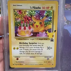 _____'S BIRTHDAY PIKACHU Celebrations Black Star Promo #24 PSA 9 Pokemon - Image 4