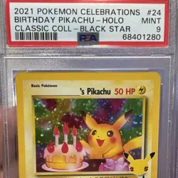 _____'S BIRTHDAY PIKACHU Celebrations Black Star Promo #24 PSA 9 Pokemon - Image 5