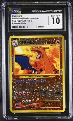 Charizard Neo Premium File 2 Pokemon No. 006 CGC Gem Mint 10 - Image 1